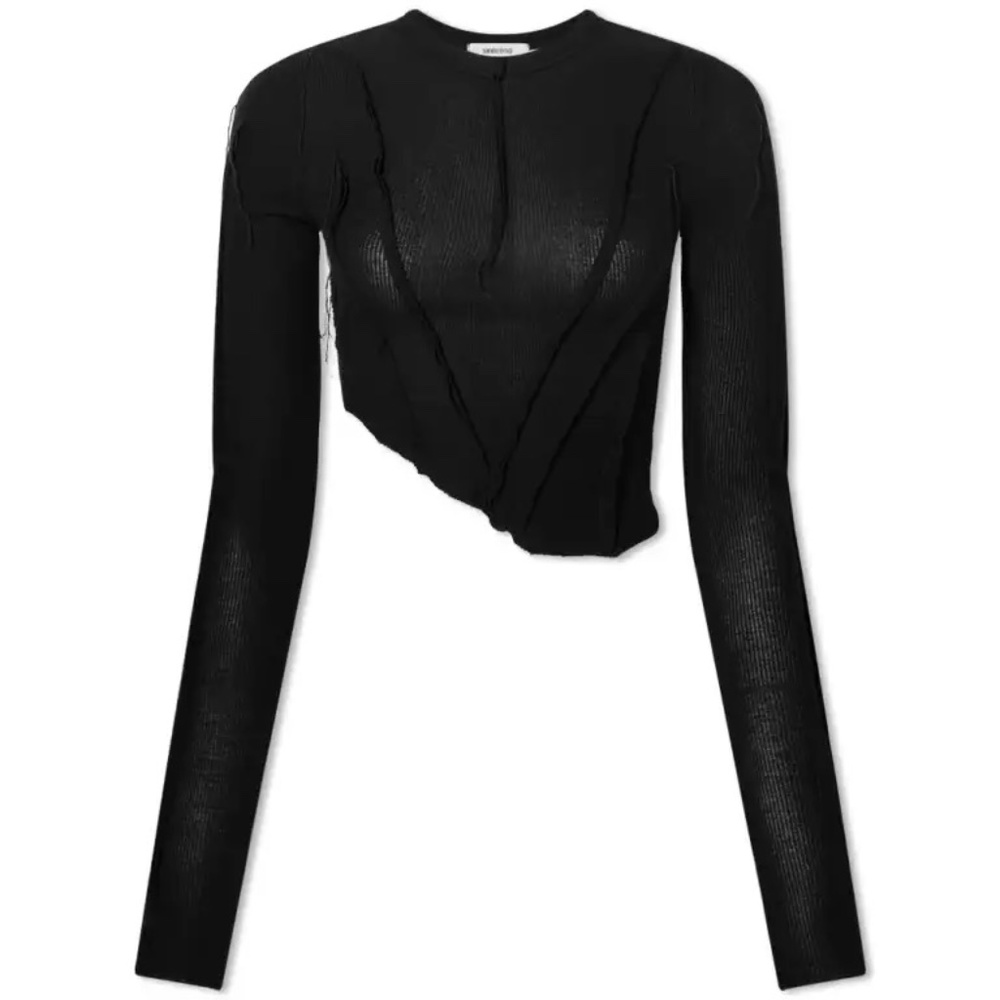 Sami Miro Vintage Long Sleeve Asymmetric T Shirt - S, Black